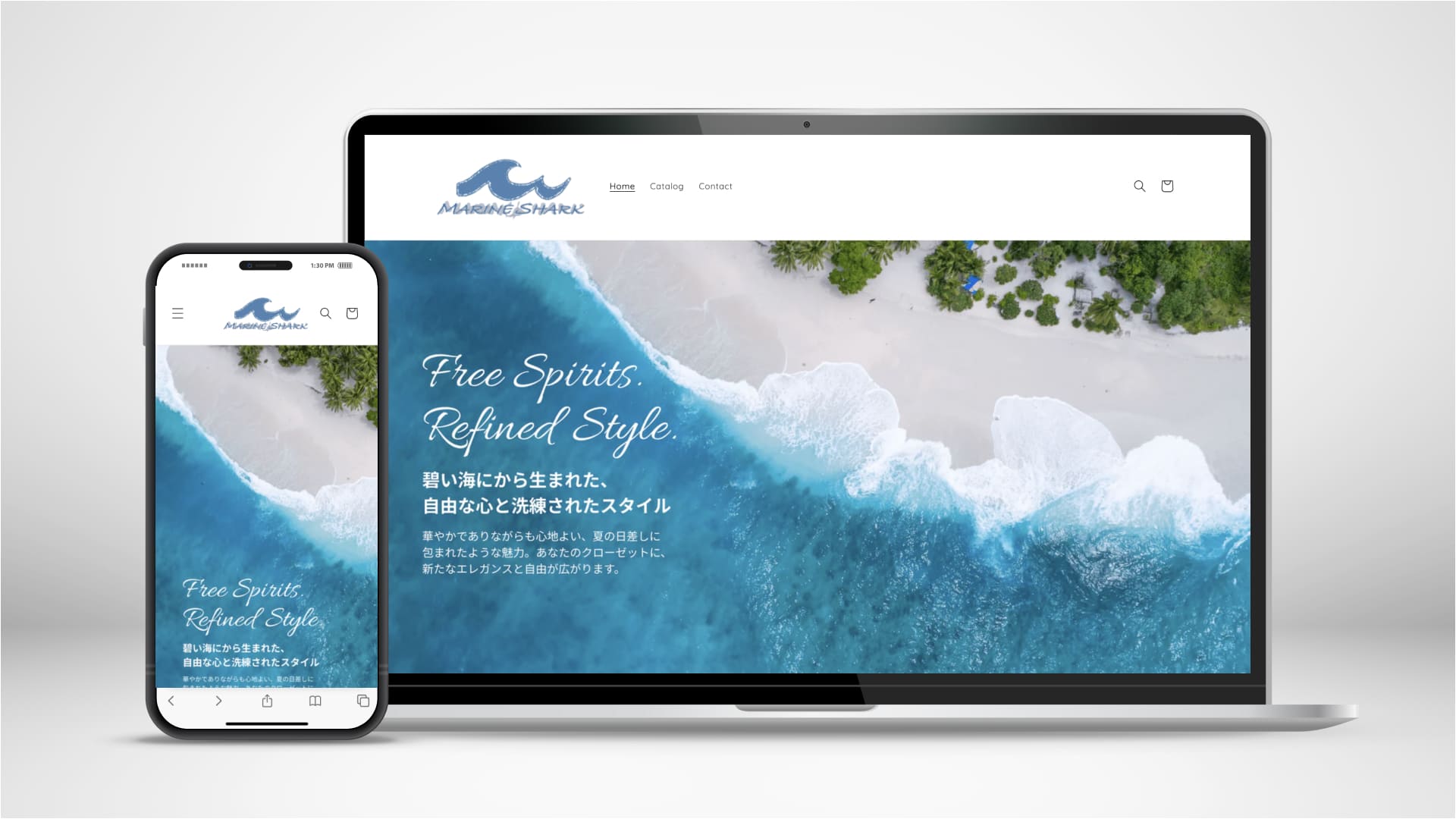 Shopifyで構築した、Marine Shark様のアパレル系ECサイト